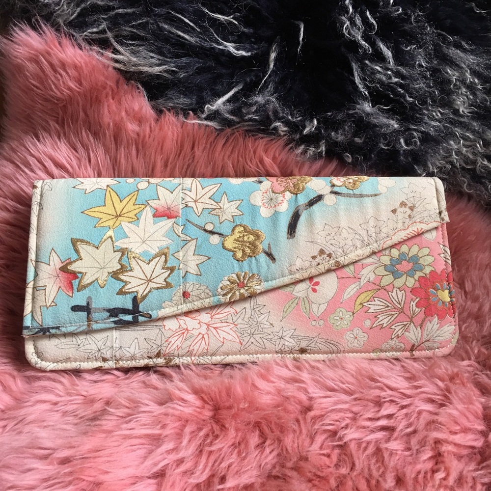 Handmade Clutch with Vintage Kimono